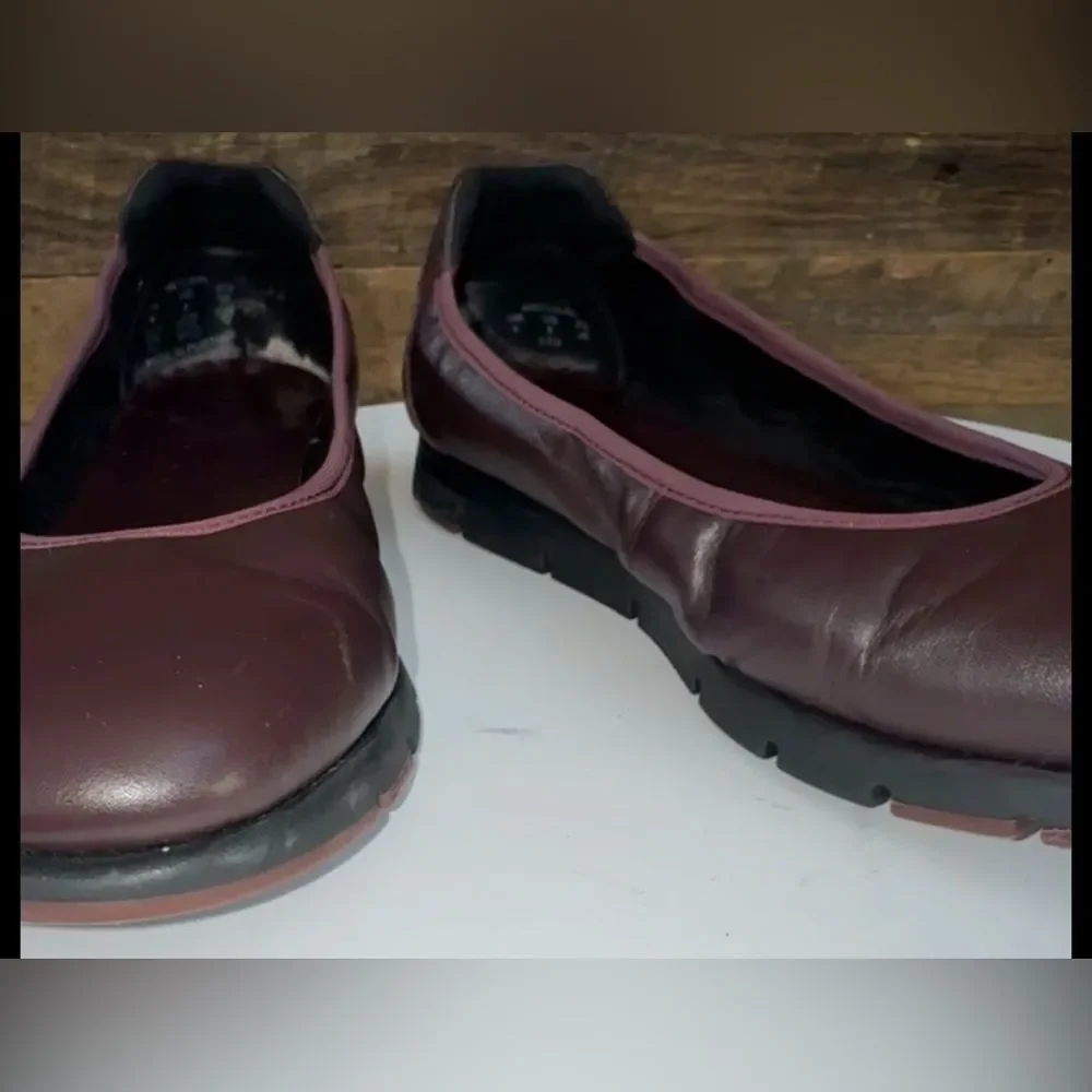 Hotter Leather Ballet Flats Plum Purple Comfort Size US 8
